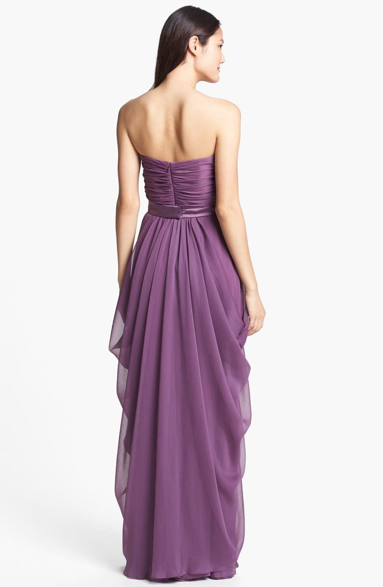 Lela Rose Bridesmaid Draped Chiffon Dress, Alternate, color, 