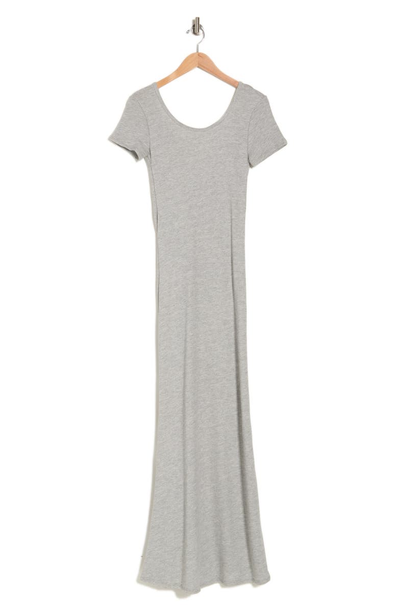GO COUTURE Short Sleeve Maxi Dress, Alternate, color, Heather Grey