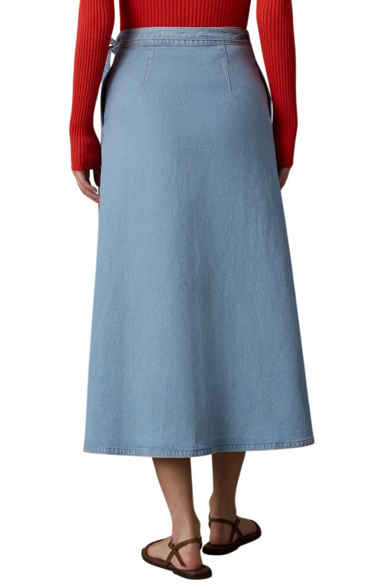 Faherty Solstice Denim Wrap Maxi Skirt, Alternate, color, Bay Drift Wash