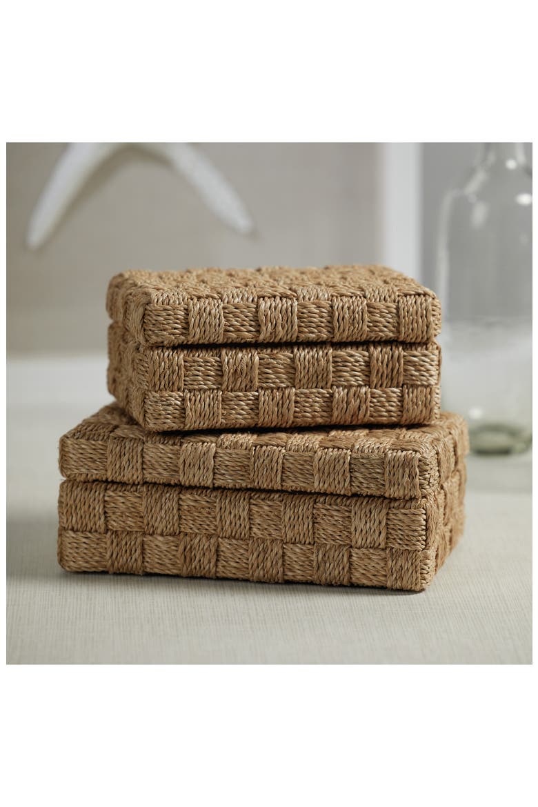 Taranto Abaca Rope Decorative Box, Alternate, color, BEIGE
