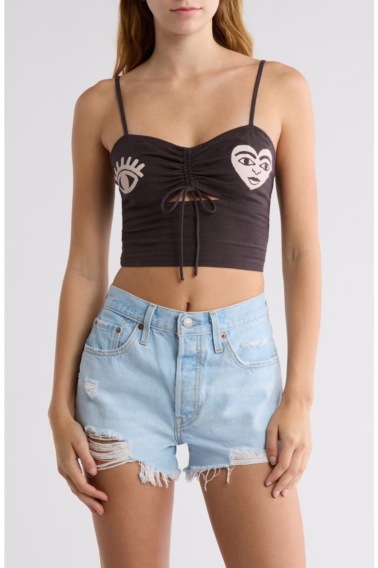 x Mami Wata So Adoable Cutout Camisole, Main, color, OFF BLACK