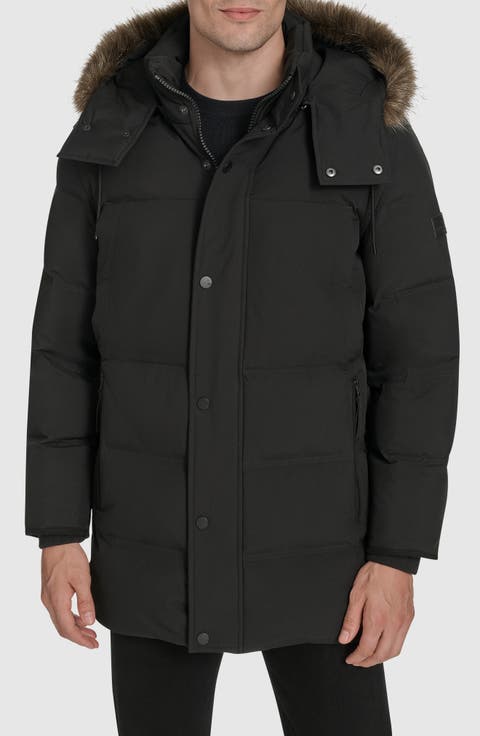 Faux Fur Hooded Longline Jacket