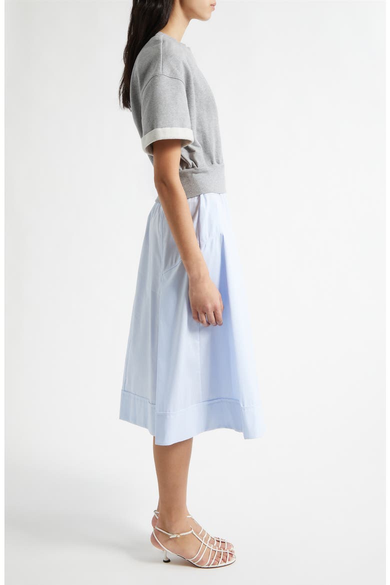 Mixed Media Midi Dress, Alternate, color, OXFORD BLUE-BLUE MULTI