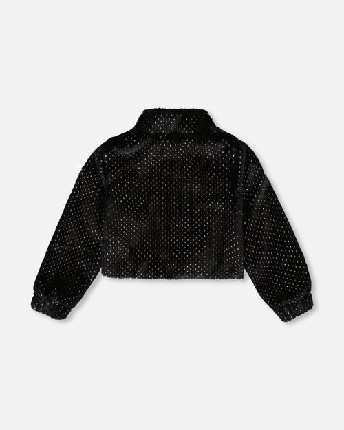 Deux Par Deux Fake Fur Short Jacket In Black