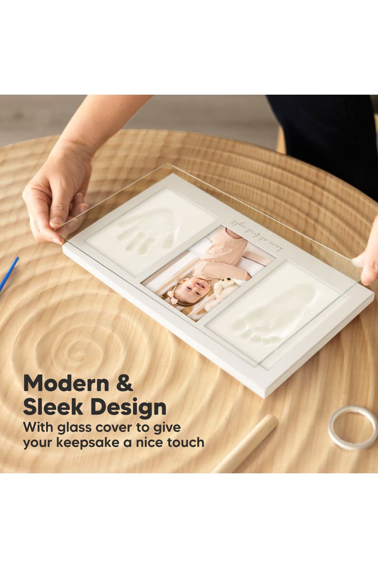 Baby Handprint & Footprint Keepsake Duo Frame, Alternate, color, Salmon