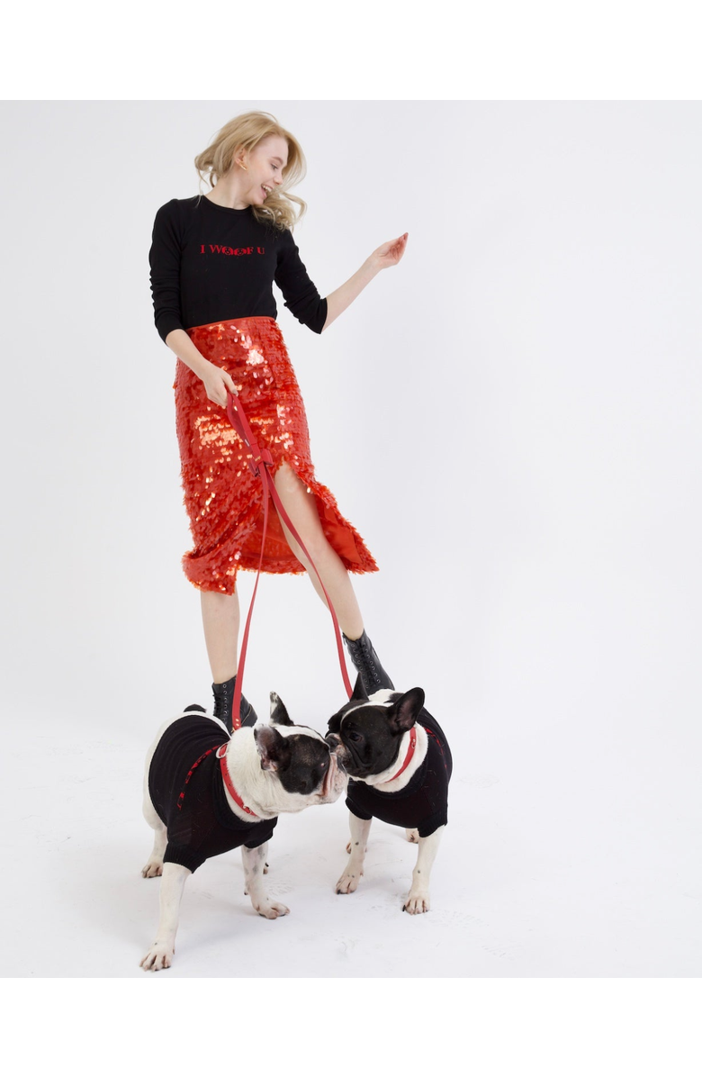 Moshiqa I Woof U Dog Sweater, Alternate, color, Black