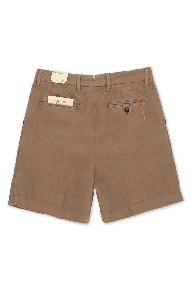 Fortela Beachshort Linen Short with Pleats, Alternate, color, Mou