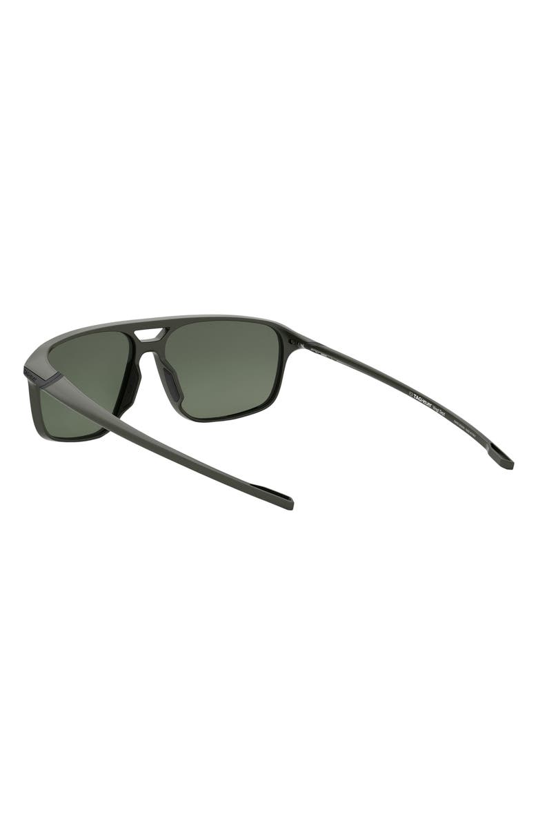 TAG Heuer Vingt Sept 59mm Geometric Sunglasses, Alternate, color, Matte Dark Green / Green Polar