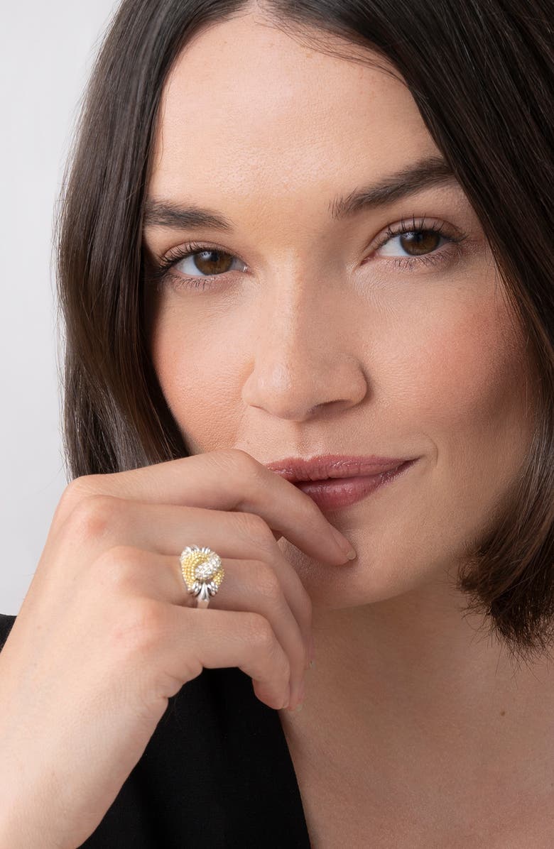 LAGOS Small Caviar Diamond Knot Ring, Alternate, color,