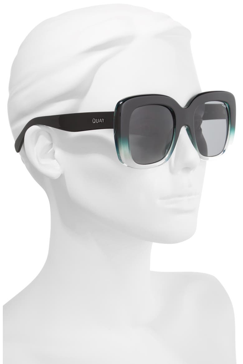 Australia Day After Day 53mm Square Sunglasses, Alternate, color, BLACK/ GREEN SMOKE