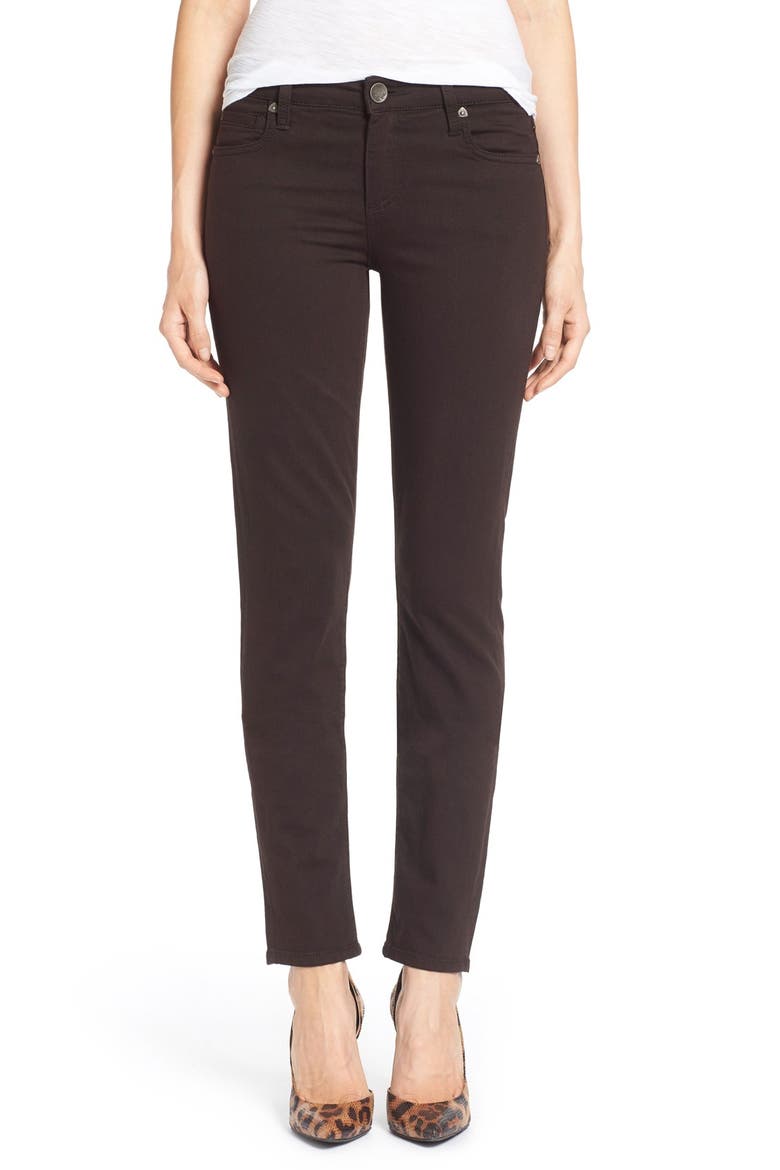 'Diana' Stretch Twill Skinny Pants, Main, color, CHOCOLATE