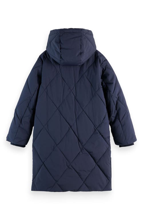 Scotch & Soda Kids' Insulated Hooded Puffer Coat In Blue