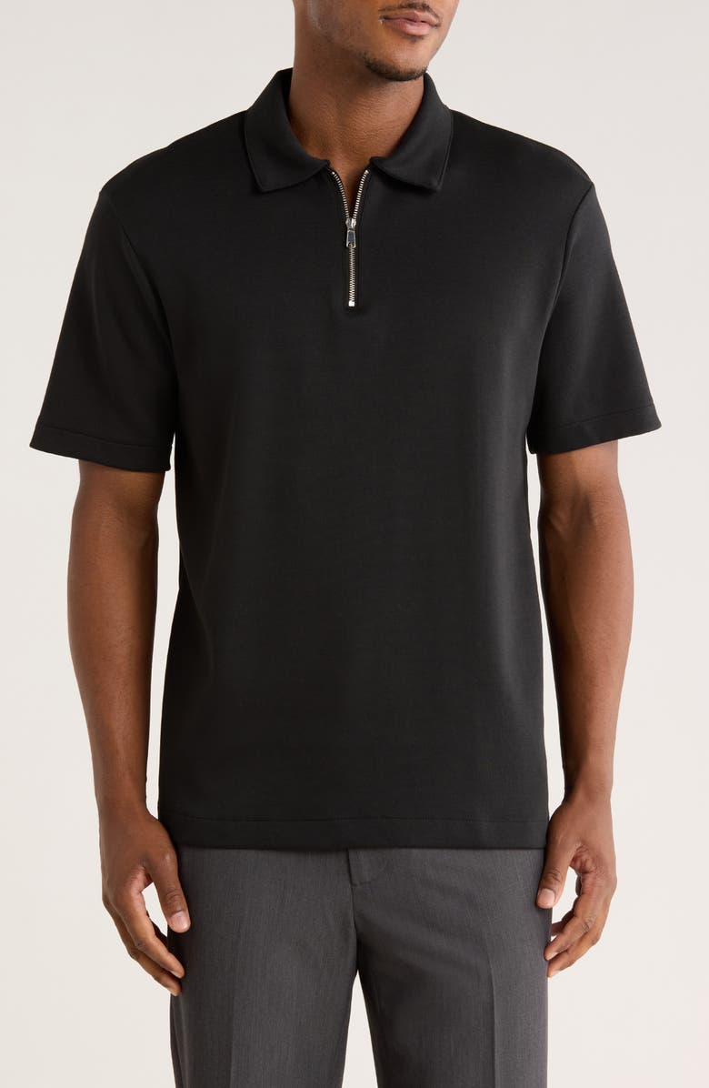 Cactus Man Quarter Zip Polo, Main, color, Black