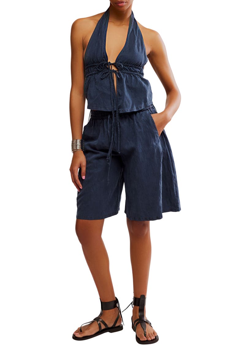Sidra Halter Top & Shorts Set, Main, color, INDIA INK