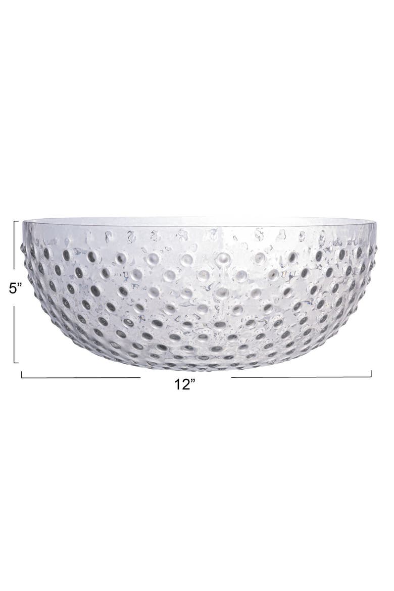 Round Glass Hobnail Serving Bowl, Clear, Alternate, color, Clear