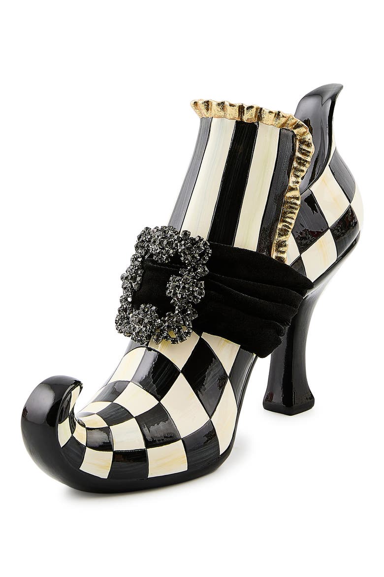 Courtly Check Witch Shoe Decorative Object, Main, color, BLACK