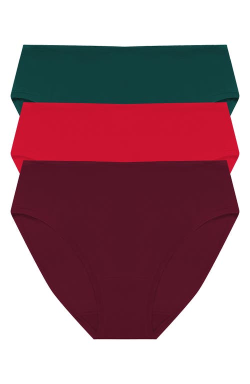 Natori Bliss Bare Assorted 3-pack Stretch Cotton High Waist Briefs In Multi