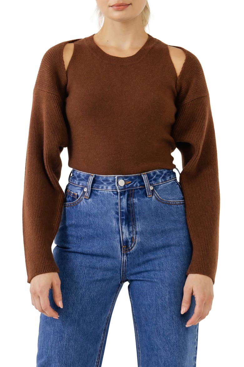 Tank & Shrug Set, Alternate, color, BROWN