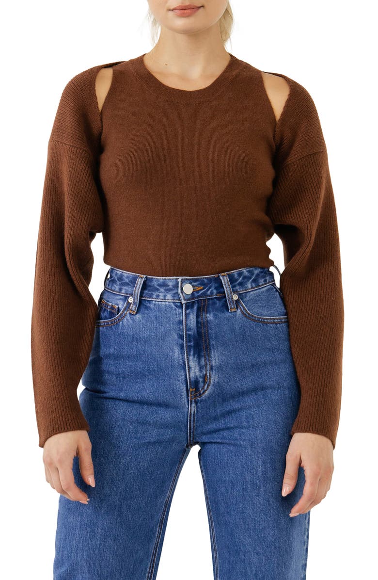 Endless Rose Tank & Shrug Set, Alternate, color, Brown