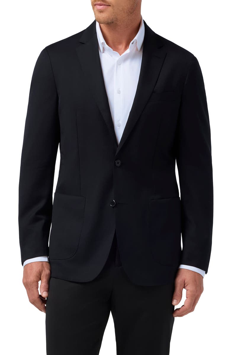 Mizzen+Main Lavelle Summerweight Black Wool Blazer, Main, color,