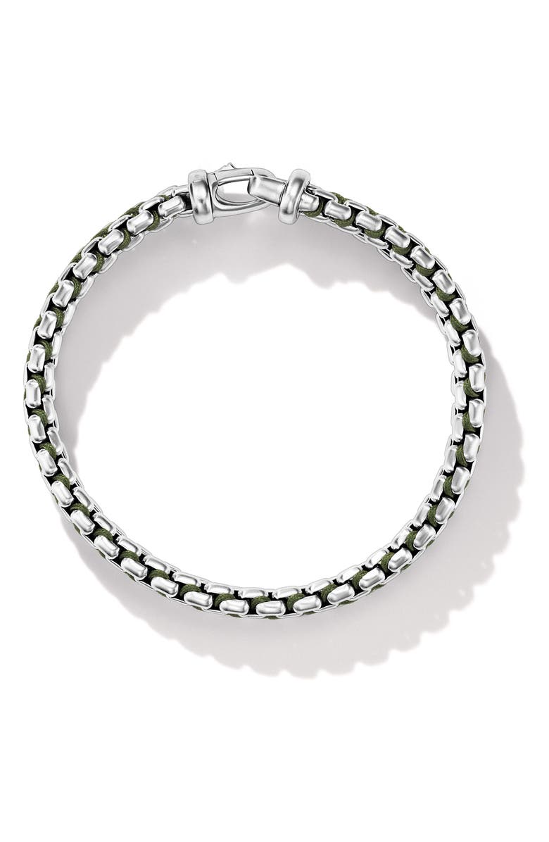 David Yurman Men's Woven Box Chain Bracelet in Sterling Silver, 12mm, Alternate, color, Green/ Sterling Silver