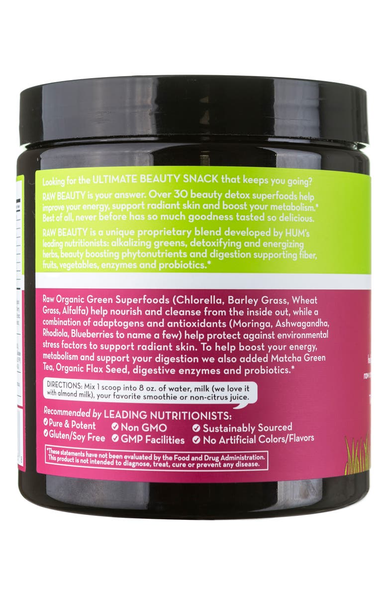 Hum Nutrition Raw Beauty Tahitian Vanilla & Berry Infusion Skin & Energy Green Superfood Powder, Alternate, color, 