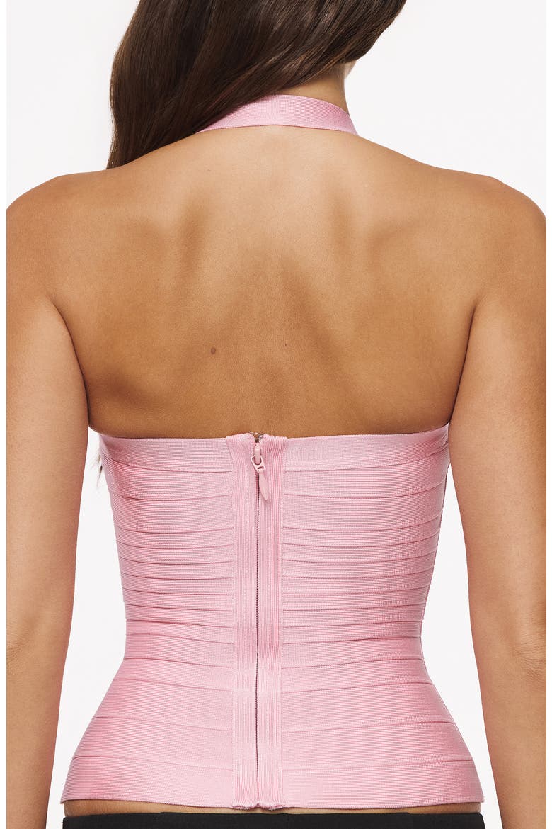 Silhouette Halter Neck Bandage Top, Alternate, color, PINK