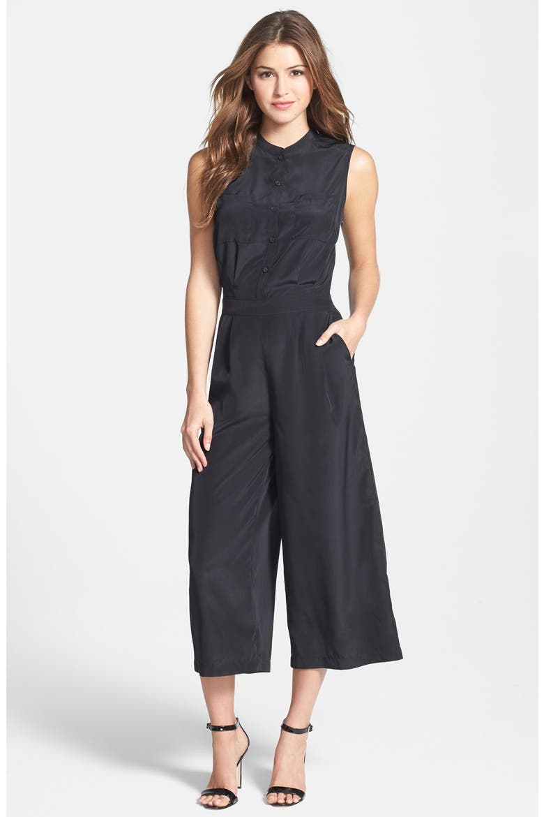 Crop Wide Leg Jumpsuit, Main, color, BLACK