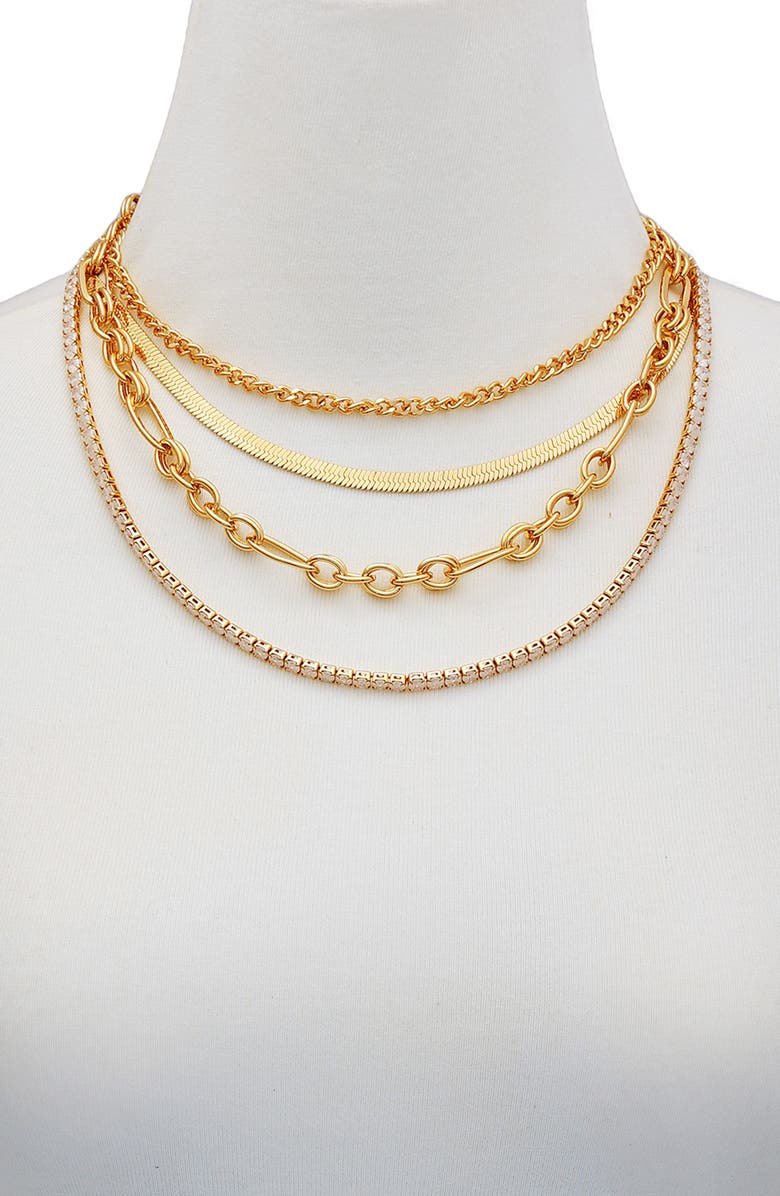 GUESS Layered Necklace, Alternate, color, Gold Tone