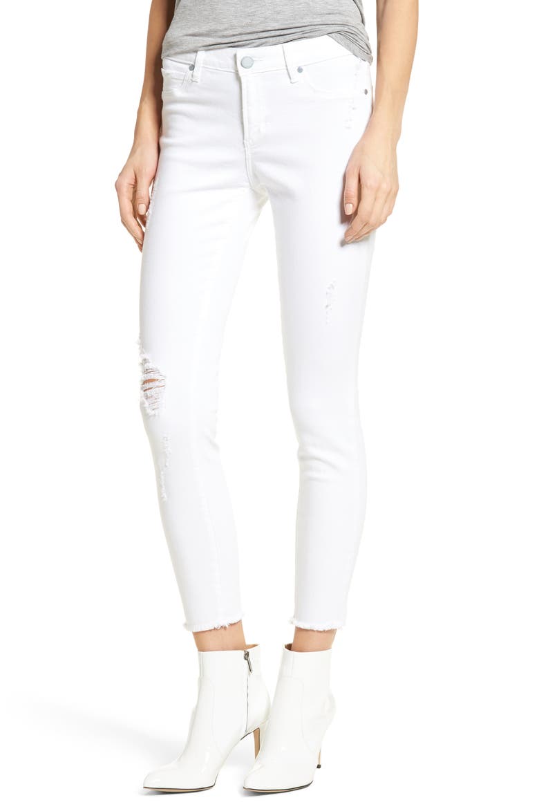 Carly Distressed Ankle Skinny Jeans, Main, color, CANNES
