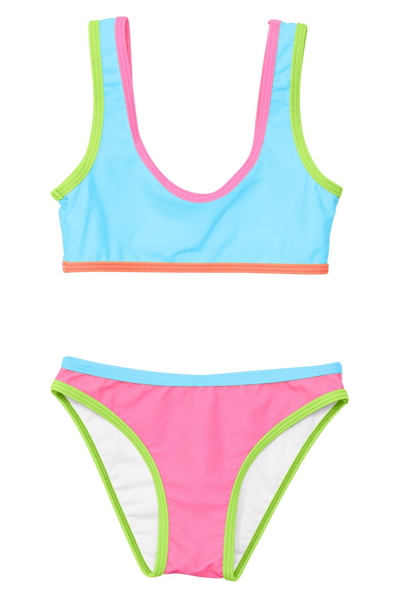 Kids' Candy Colorblock Two-Piece Swimsuit, Main, color, BLUE