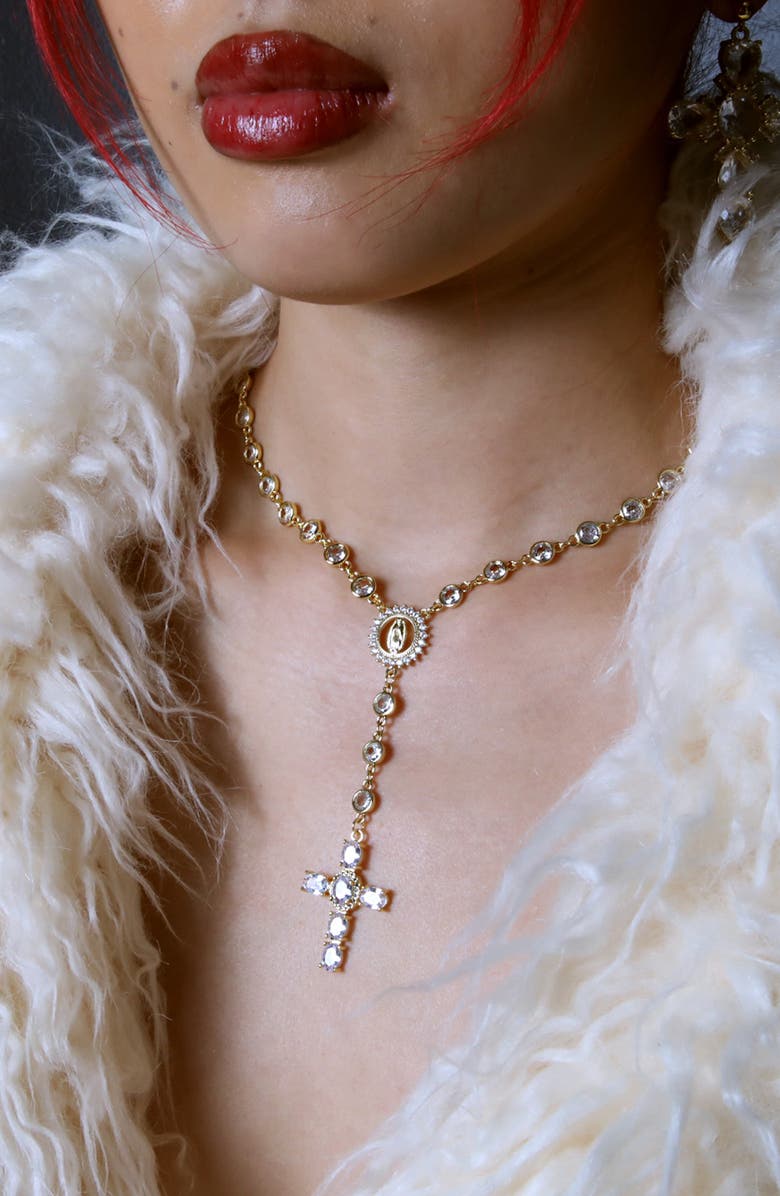VIDAKUSH Sunday School Rosary Necklace, Alternate, color, Gold