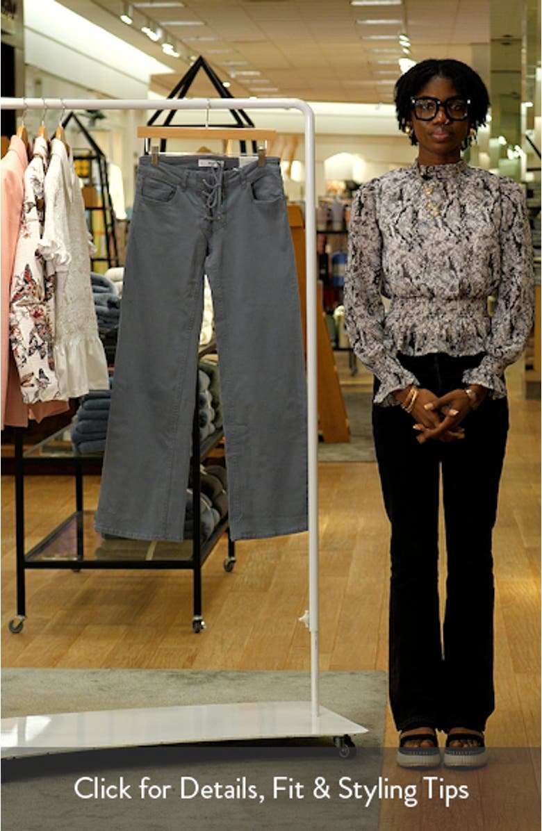 Lace-Up Low Rise Wide Leg Jeans, sales video thumbnail