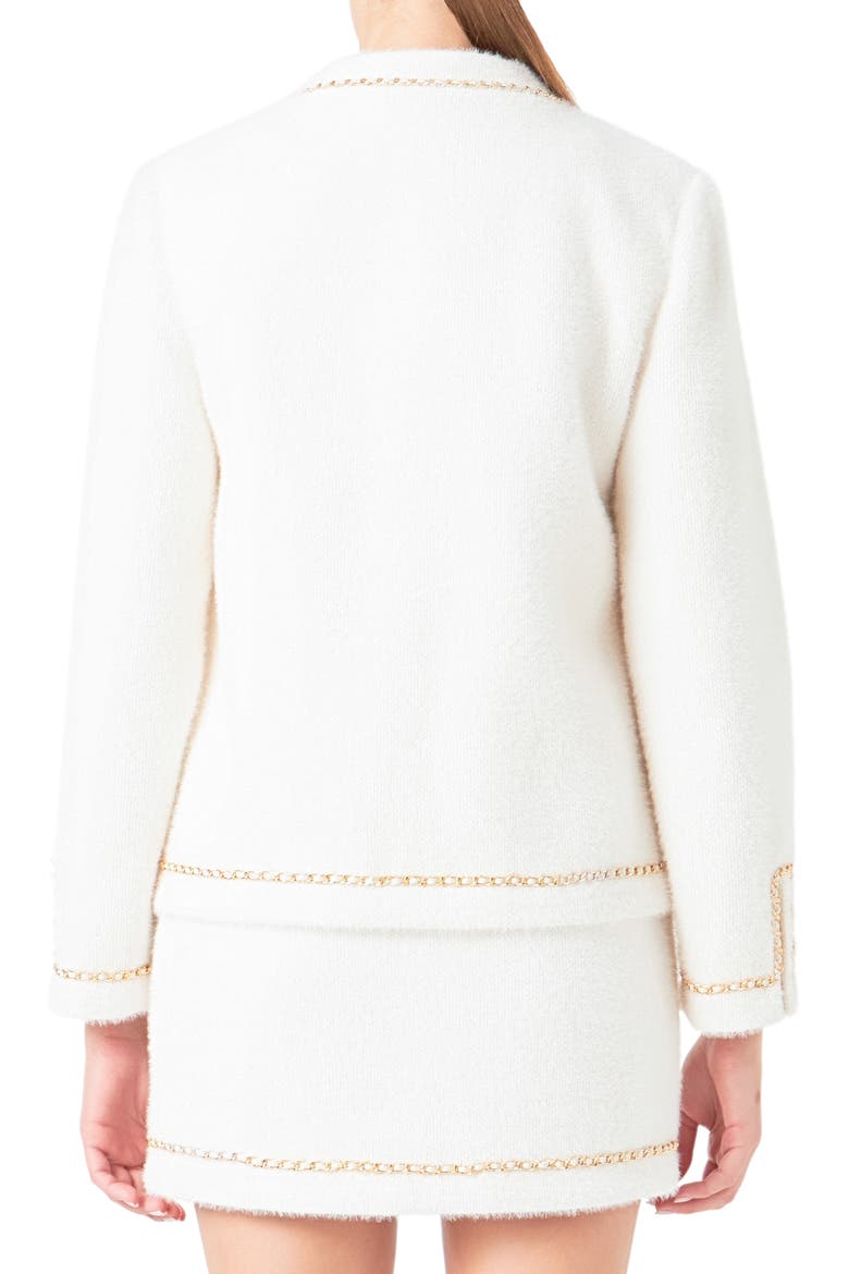Chain Trim Jacket, Alternate, color, WHITE/GOLD