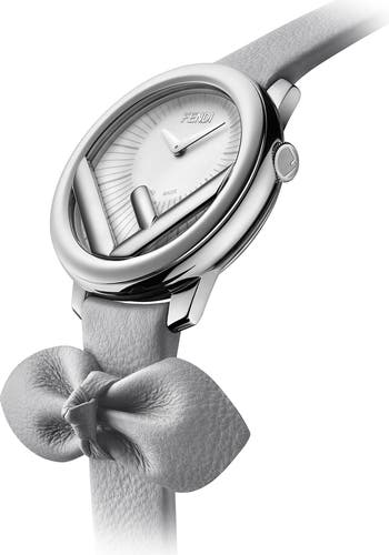 Fendi Run Away Bow Leather Strap Watch, 28mm | Nordstromrack
