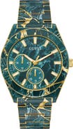 GUESS Marbled Multifunction Bracelet Watch, 44mm