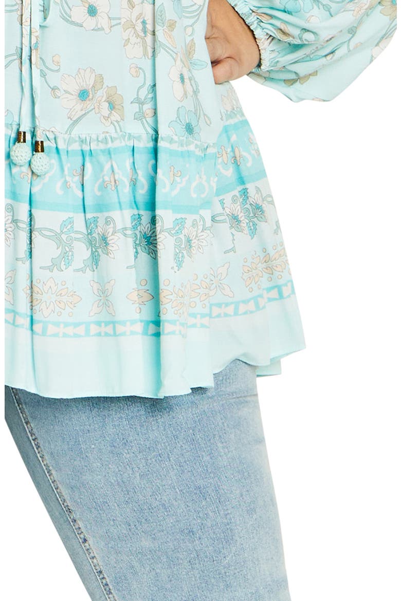 Spirited Floral Print Tunic Top, Alternate, color, SEAFOAM SPIRITED FL