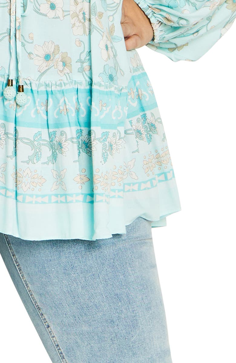 City Chic Spirited Floral Print Tunic Top, Alternate, color,