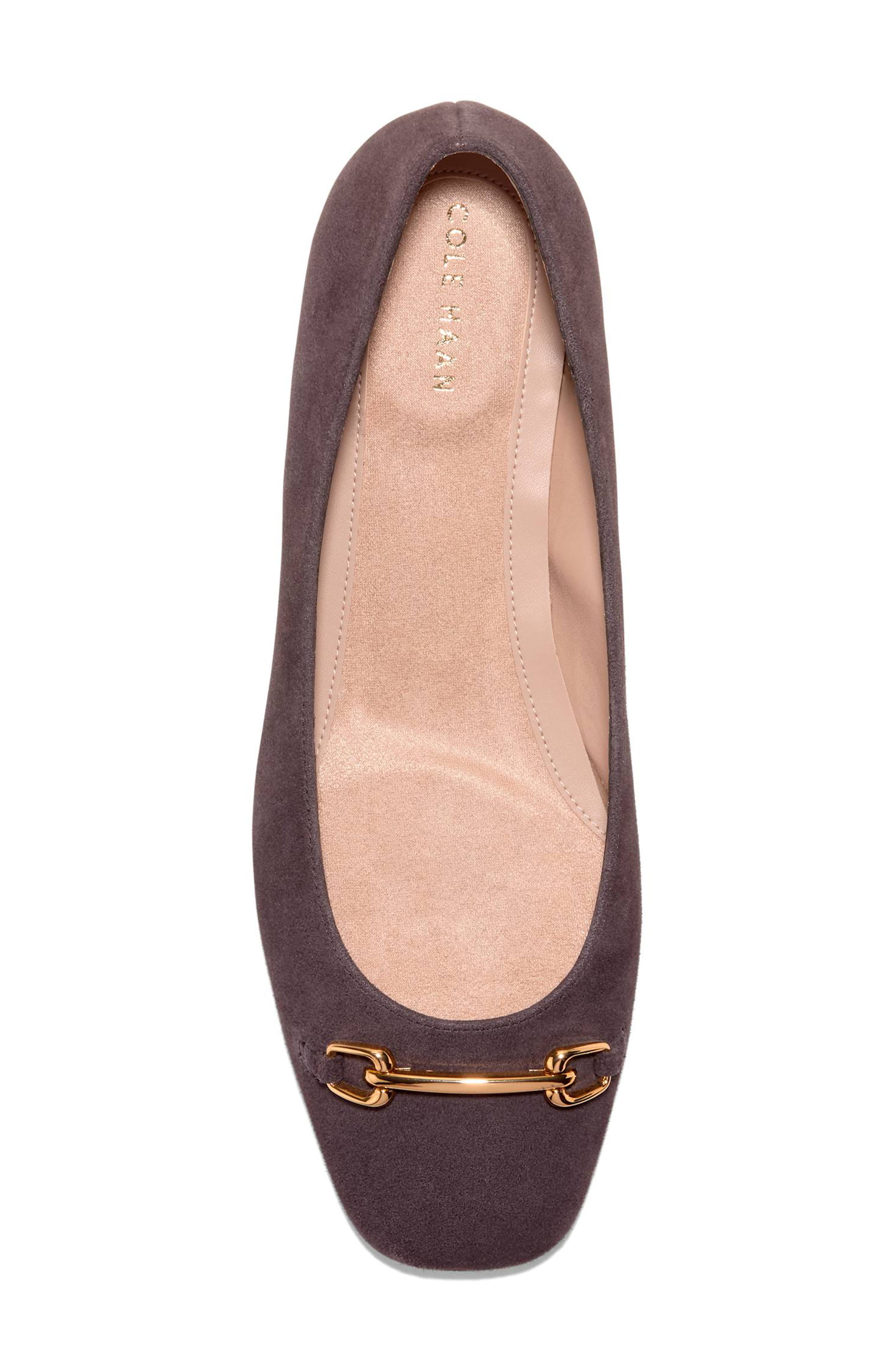 Go-To Verley Balley Flat, Alternate, color, DARK CHOCOLATE SUEDE