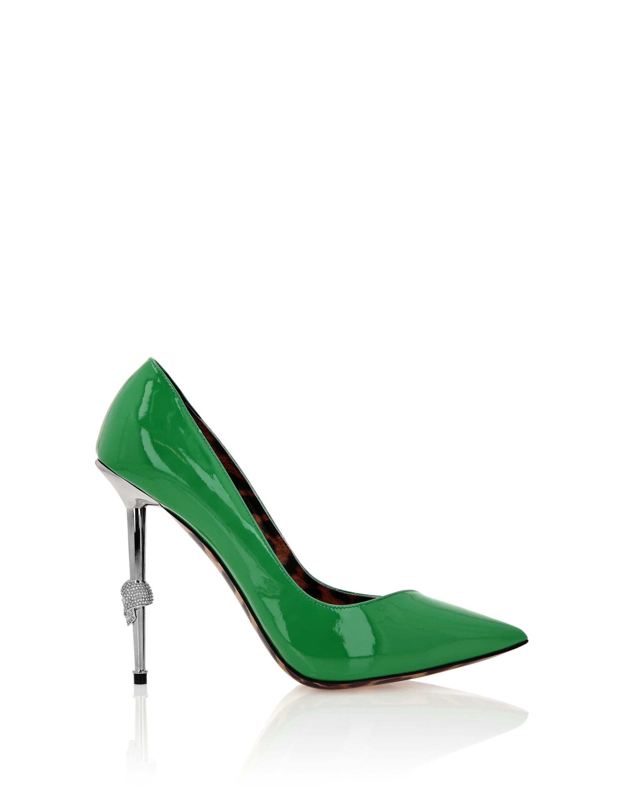 Patent Leather Decollete Hi-Heels Women, Alternate, color, green