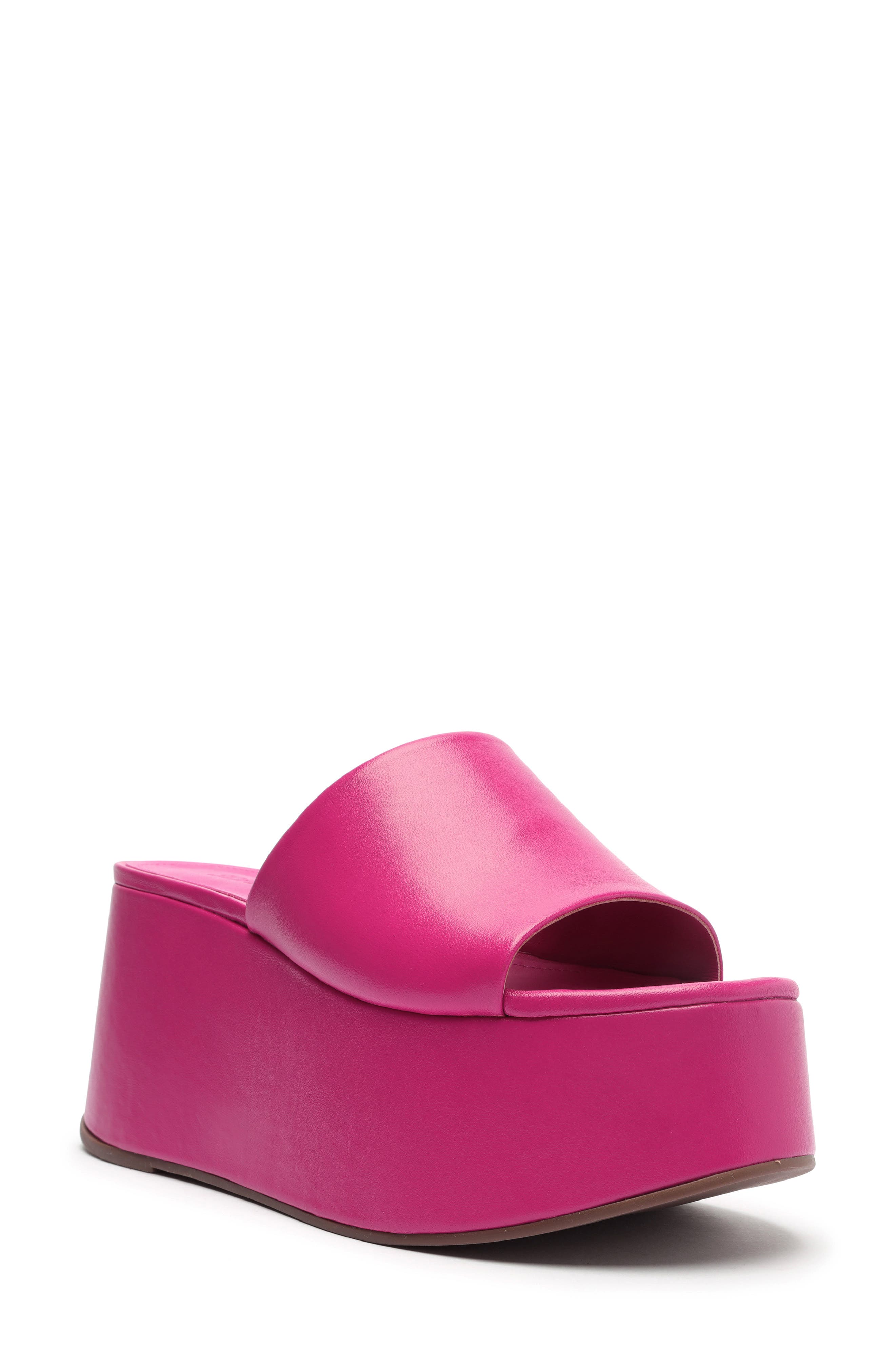 Marih Platform Wedge Sandal, Main, color, HOT PINK
