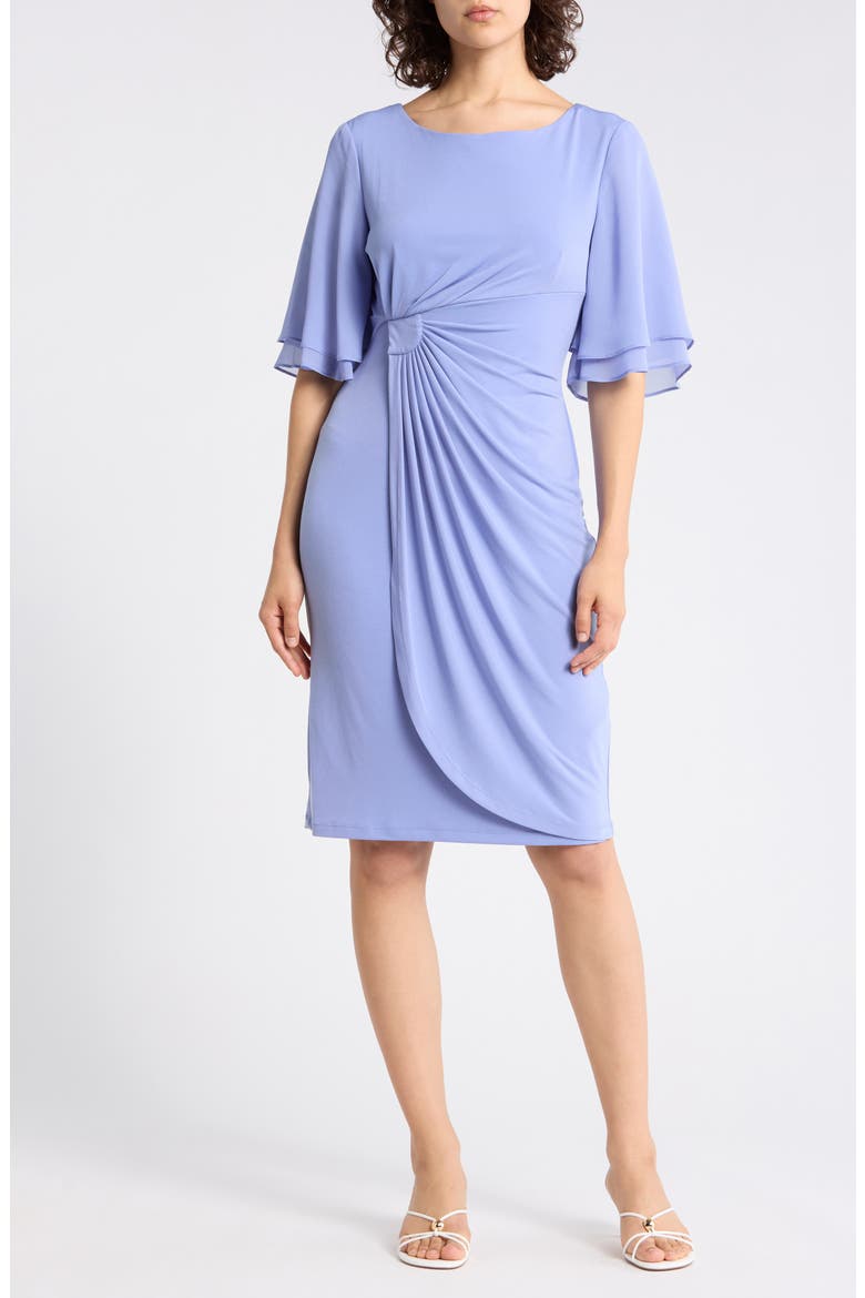 Ruffle Sleeve Sheath Dress, Main, color, PERIWINKLE
