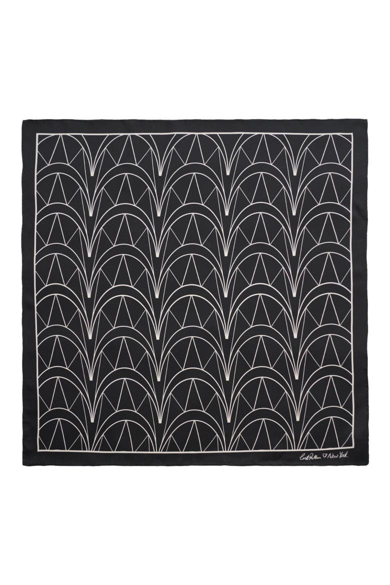 Chrysler Print Silk Bandana, Alternate, color, BLACK