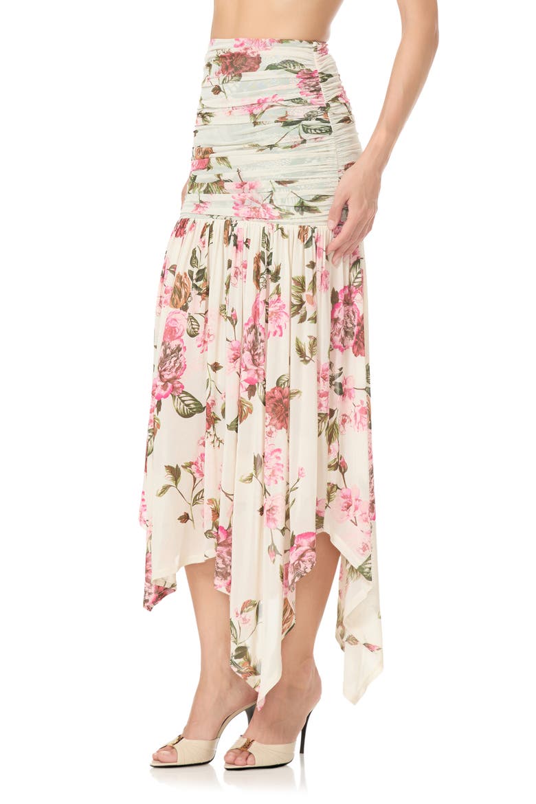 Estella Handkerchief Hem Maxi Skirt, Alternate, color, LAYERED ROSES