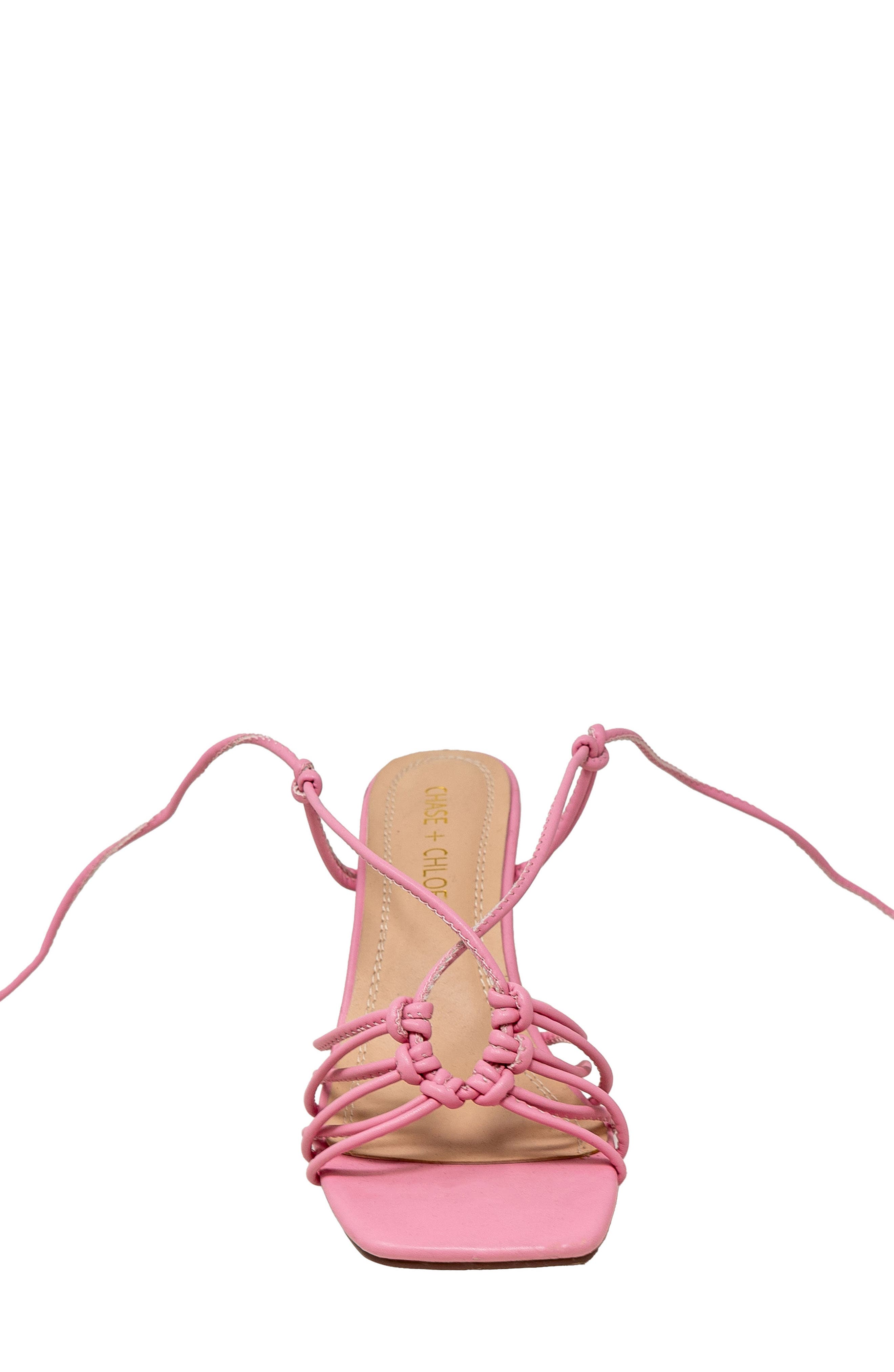 CHASE AND CHLOE Ankle Tie Sandal, Alternate, color, Pink Pu