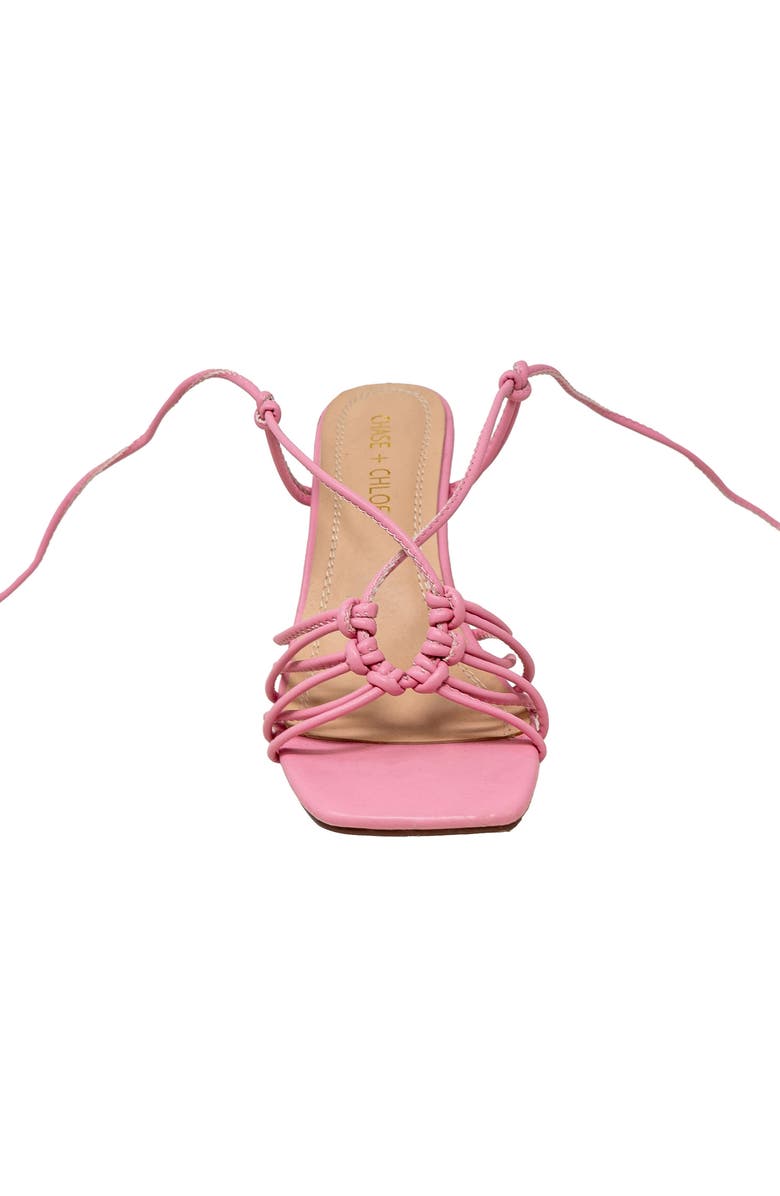 CHASE AND CHLOE Ankle Tie Sandal, Alternate, color, Pink Pu
