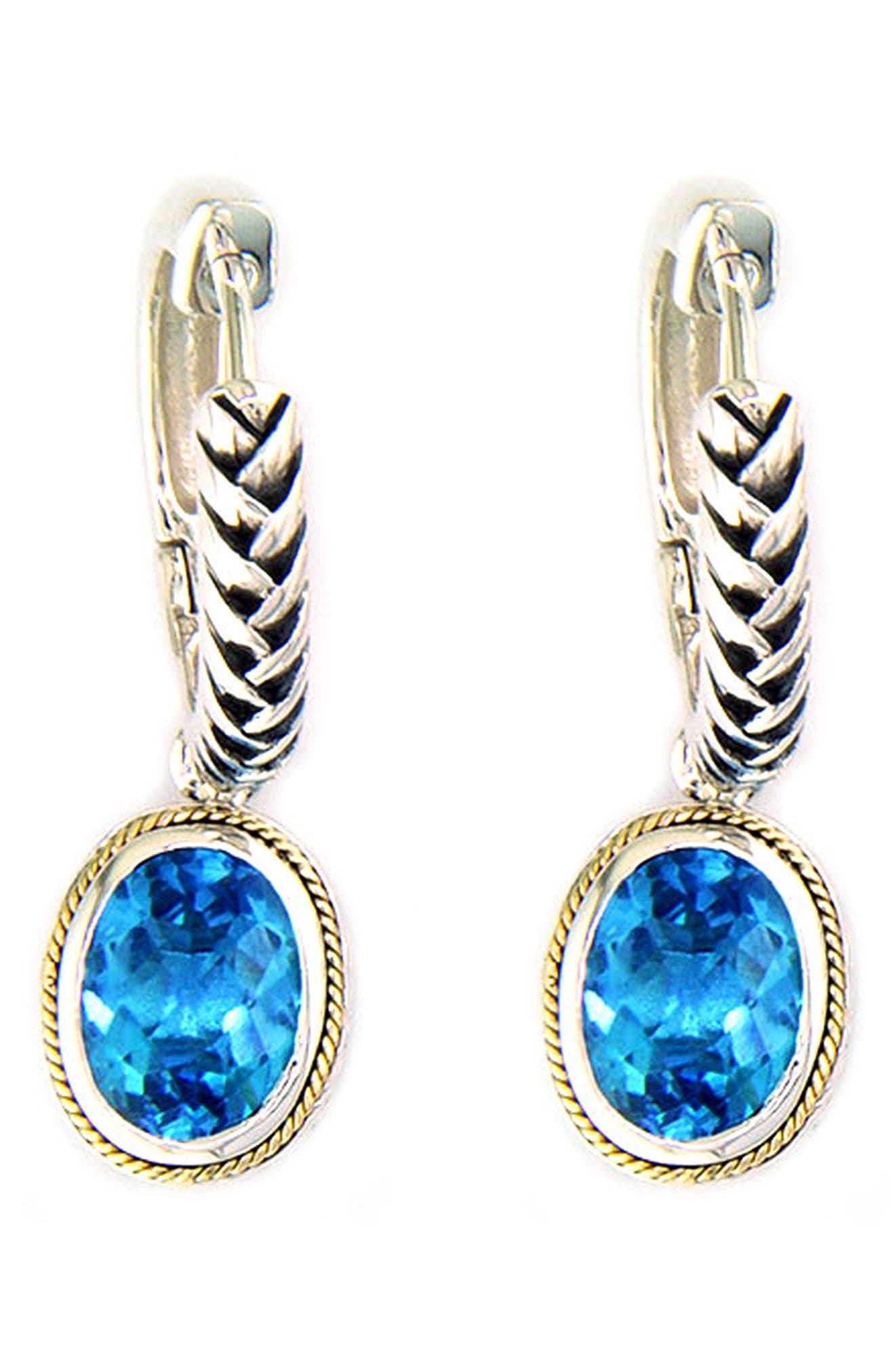 EFFY Blue Topaz Dangle Huggie Hoop Earrings