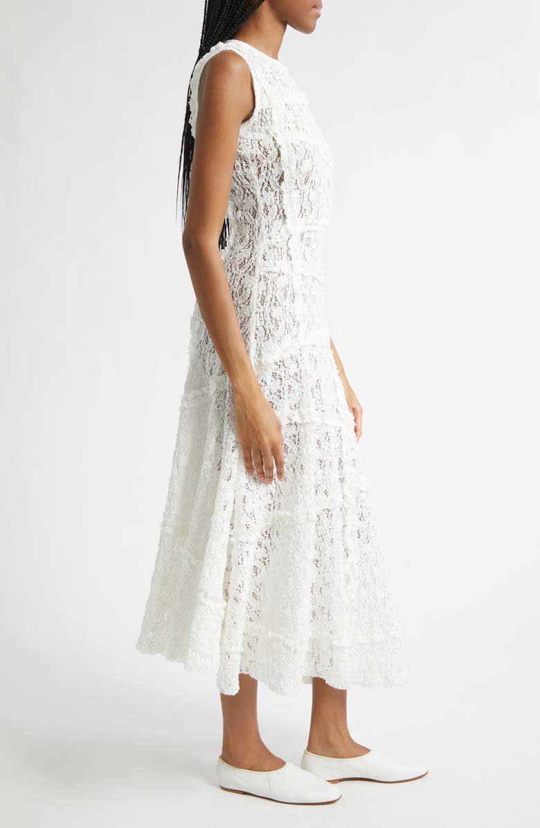 EENK Lace Paneled Asymmetric Maxi Dress, Alternate, color, Ivory
