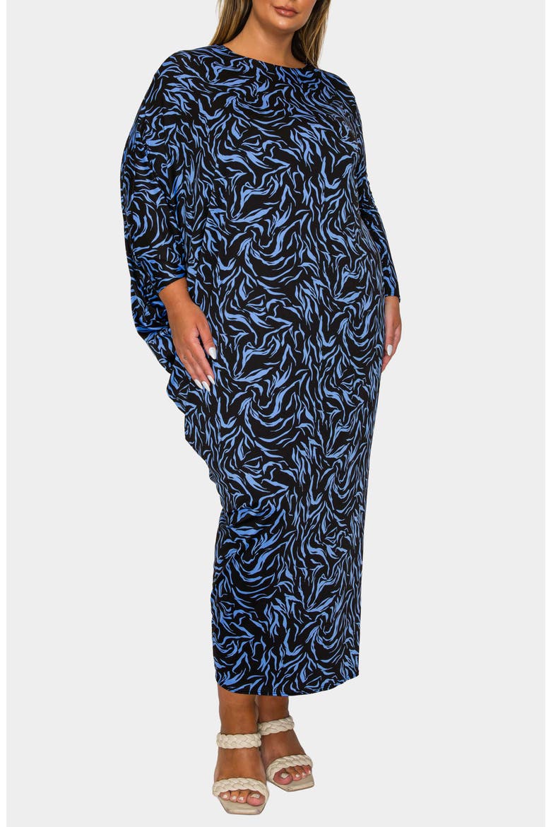Jessica Asymmetric Long Sleeve Maxi Dress, Alternate, color, BLACK PERI