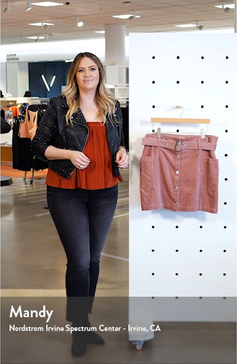 Corduroy Button Belted Miniskirt, sales video thumbnail